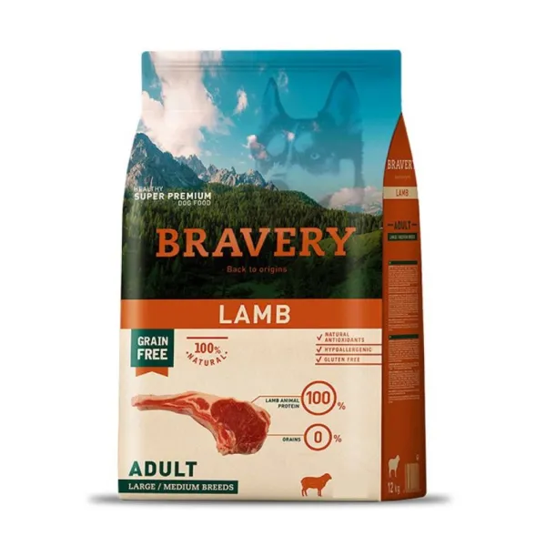New Bravery Lamb Adult Large/Medium Breeds Alimento Para Perro