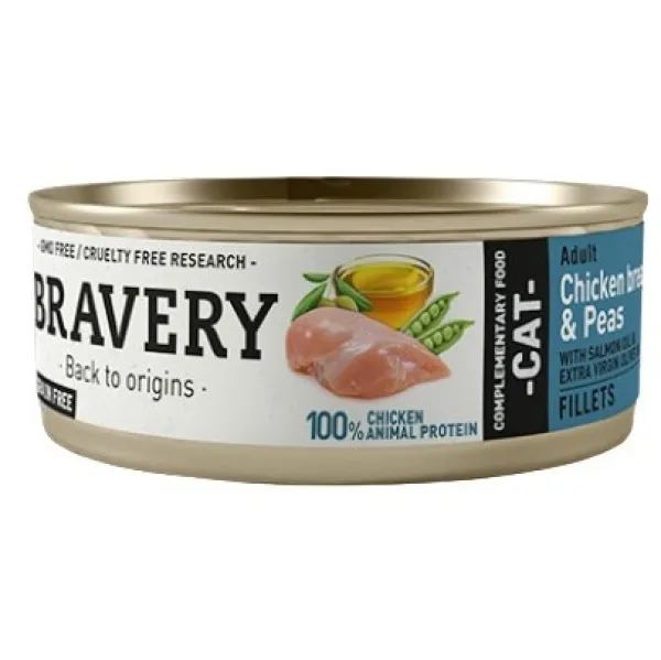 Clearance Bravery Pollo Y Guisantes Alimento H Medo Para Gatos