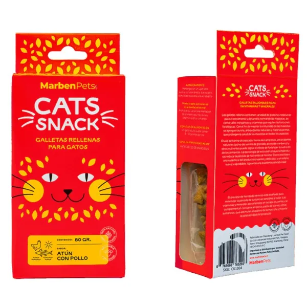 Clearance Marben Pets Cats Snack Galletas Rellenas Sabor At N Con Pollo