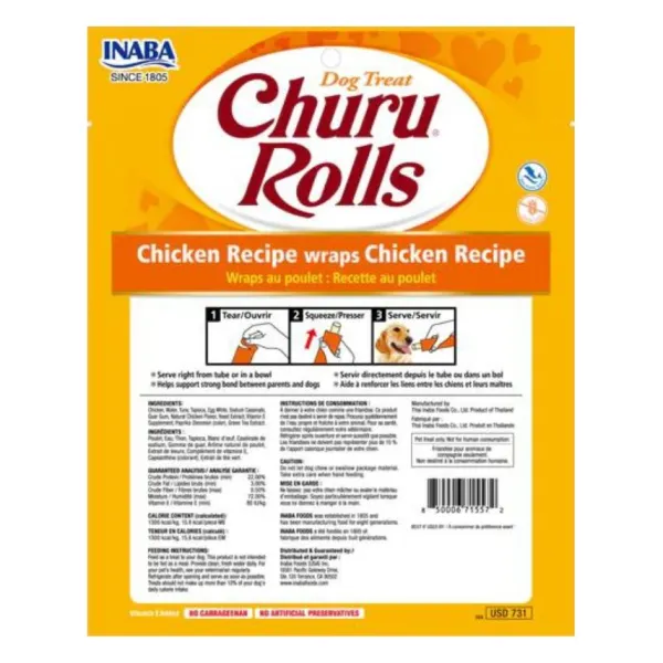 Outlet Churu Rolls Dog Chicken Recipe Wraps