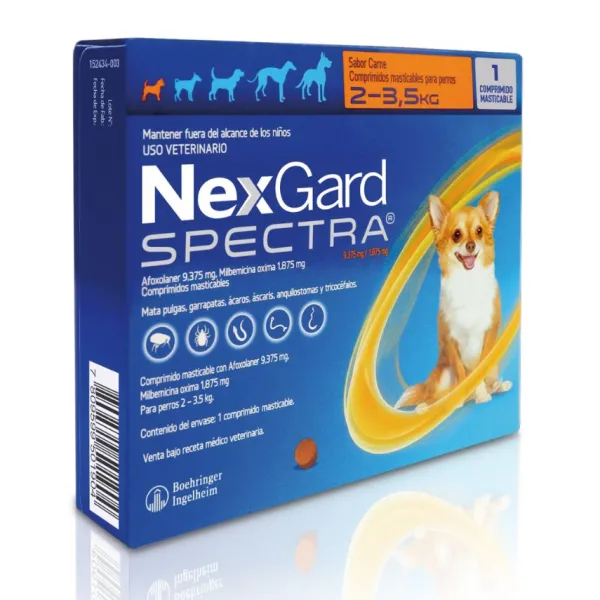 Discount Nexgard Spectra Desparasitante 1Comp Para Perros De 2 A 3,5 Kg