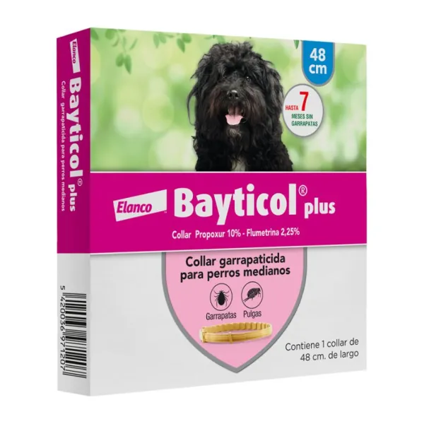 New Bayer Desparasitante Para Perros Bayticol Collar Plus Tama O Medio 48Cm