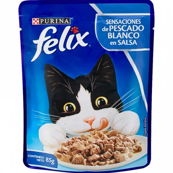 Hot Felix Pouch Sensaciones De Pescado Blanco En Salsa Alimento H Medo Para Gatos