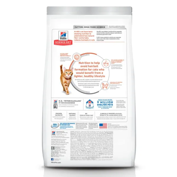 Clearance Hill's Hills Feline Adult Hairball Control Light 3.17 Kg