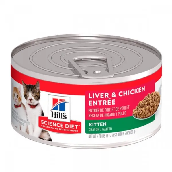 Outlet Hill's Hills Lata Kitten Liver & Pollo Alimento H Medo Para Gatos