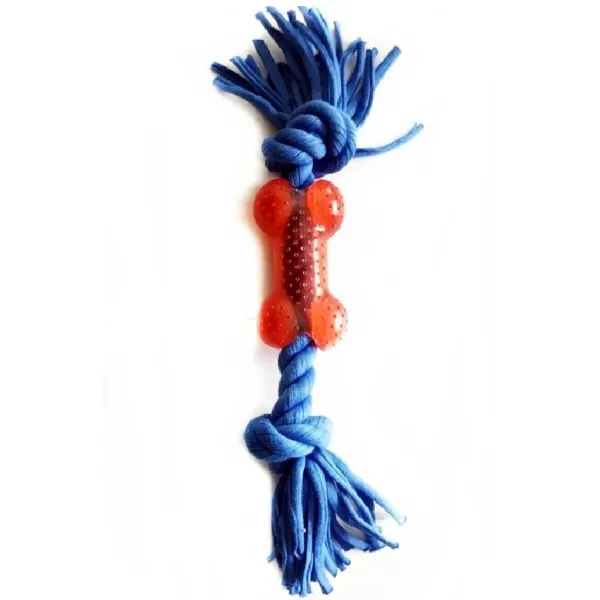 Play&Bite Juguete Cuerda Con Hueso Azul