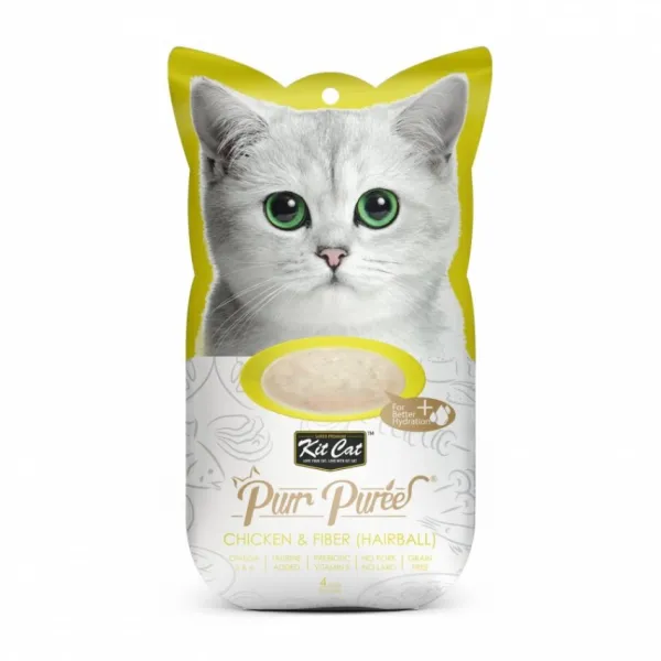 Hot Kit Cat Kit-Cat Purr Puree Chicken & Fiber (Hairball) 60 Gr