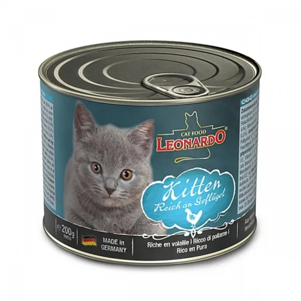 Clearance Leonardo Lata Quality Selection Kitten Alimento H Medo Para Gatos 200Gr