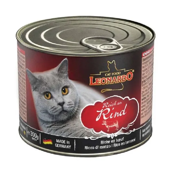 Online Leonardo Lata Quality Selection Ternera Alimento H Medo Para Gatos 200 Gr