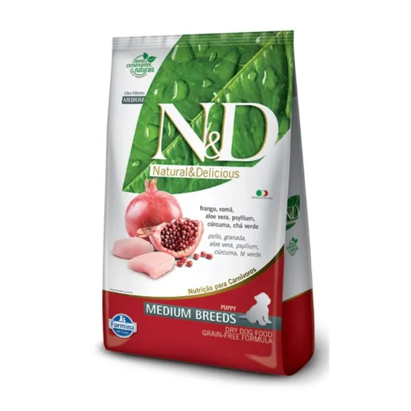 Natural&Delicious N&D Pollo Y Granada Puppy Medium Alimento Para Perro