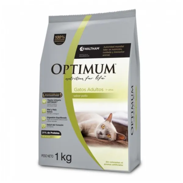 Hot Optimum Adulto Sabor Pollo Alimento Para Gatos