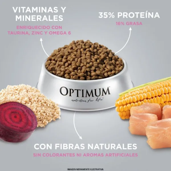 Clearance Optimum Kitten Sabor Pollo Alimento Para Gatos 1 Kg