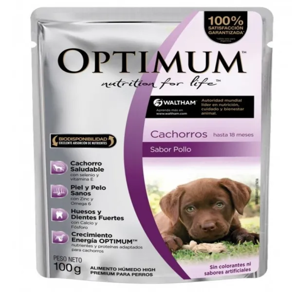 Clearance Optimum Pouch Cachorro Pollo 100Gr