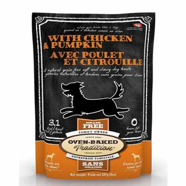 Best Oven Baked Tradition Grain Free Chicken & Pumpkin Dog Treats Snacks