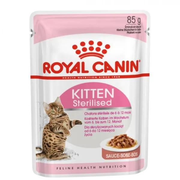 Clearance Royal Canin Kitten Sterilised Alimento H Medo Para Gatos 85Gr