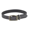 Discount Coastal Rustic Leather Town Dog Collar, Slate Grey 1" X 20"