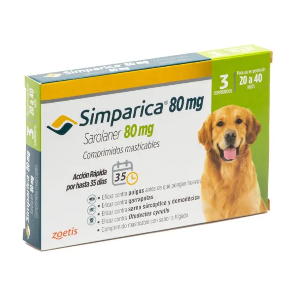 Best Simparica Antiparasitario Oral Masticable Para Perros De 20 A 40 Kg 3 Comprimidos
