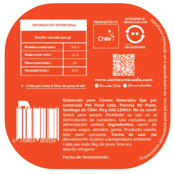 Outlet Manada Snack Saludable Vacuno