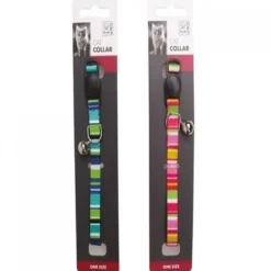 Discount Mpets Stripes Cat Collar Color Aleatorio ( Verde O Fucsia )