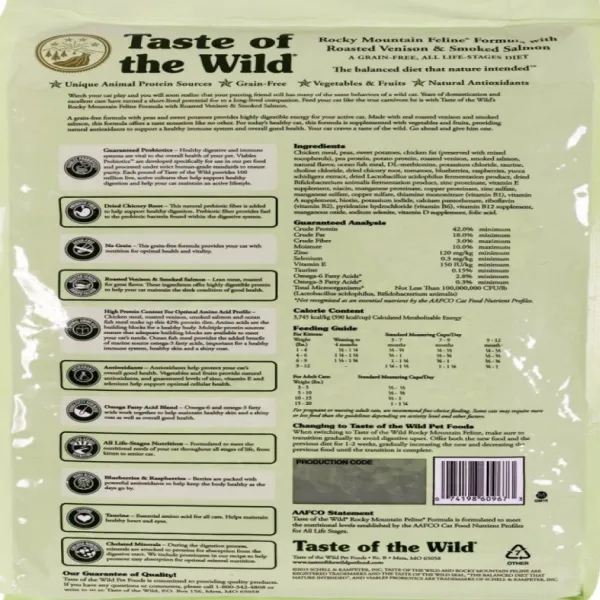 New Taste Of The Wild Rocky Mountain Gato Alimento Para Gato