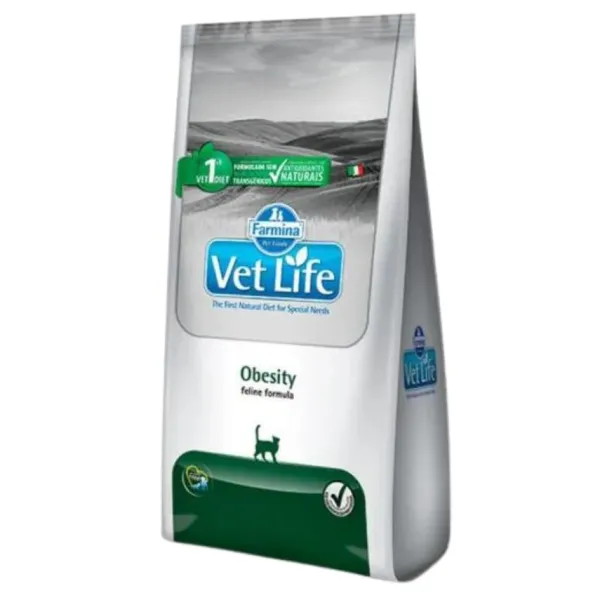 New Vet Life Vetlife Farmina Alimento Seco Medicado Obesity Gato 2 Kg